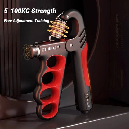 Exivra PowerCount Grip – 5-100KG Adjustable Hand Strengthener with Digital Reps Counter